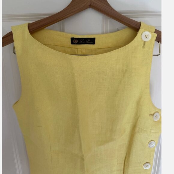 Loro Piana 100% Linen Mint Condition Yellow Dress Size 42 EU Small Made In Italy - Picture 8 of 8